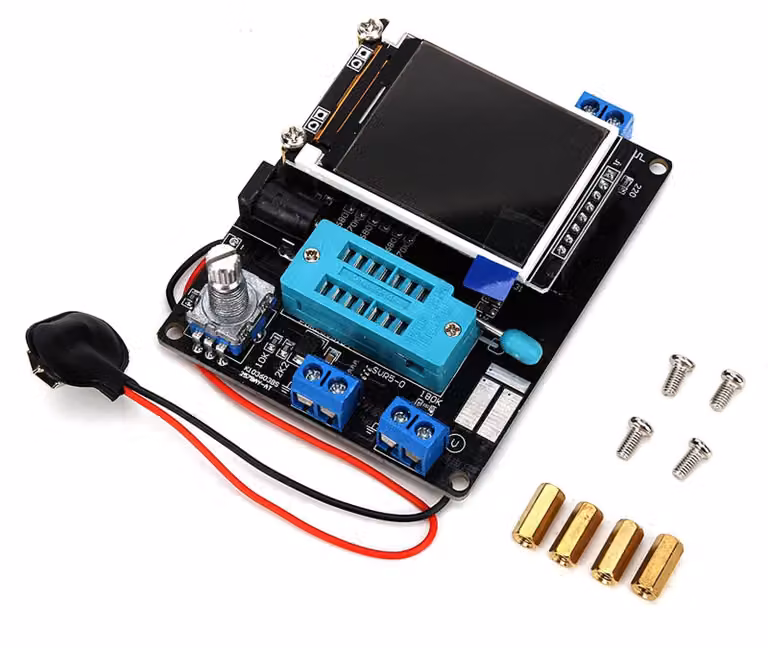 Tester per transistor GM328, generatore PWM, misurazione della frequenza, plastica, colore nero