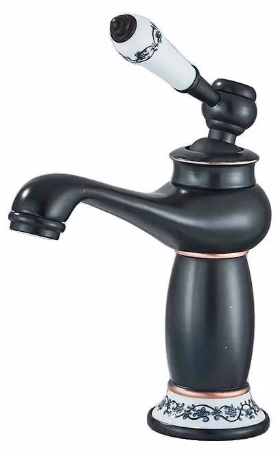 Miscelatore lavabo, monocomando, miscelatore acqua calda e fredda, bronzo nero A