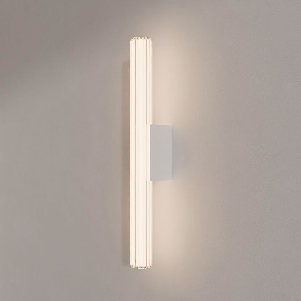 Moderna lampada da parete bianca, tubo in vetro con linee, 61 cm IP44, LED a colori variabili, 12W LINEA Light Prestige