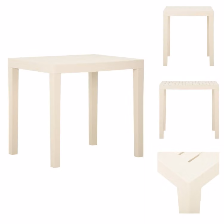 vidaXL Tavolo da giardino bianco 79x65x72 cm in plastica - Tavoli da giardino
