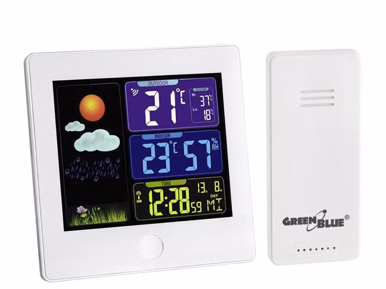 Stazione meteo wireless con display a colori Sensore per esterni Igrometro Termometro Sveglia GB521