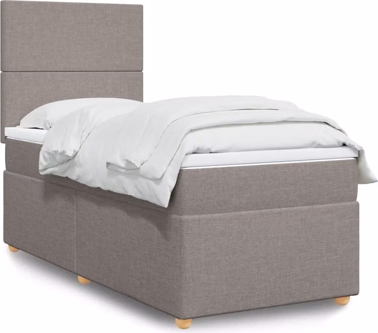 Maison Exclusive - Giroletto a Molle con Materasso Tortora 100x200 cm in Tessuto