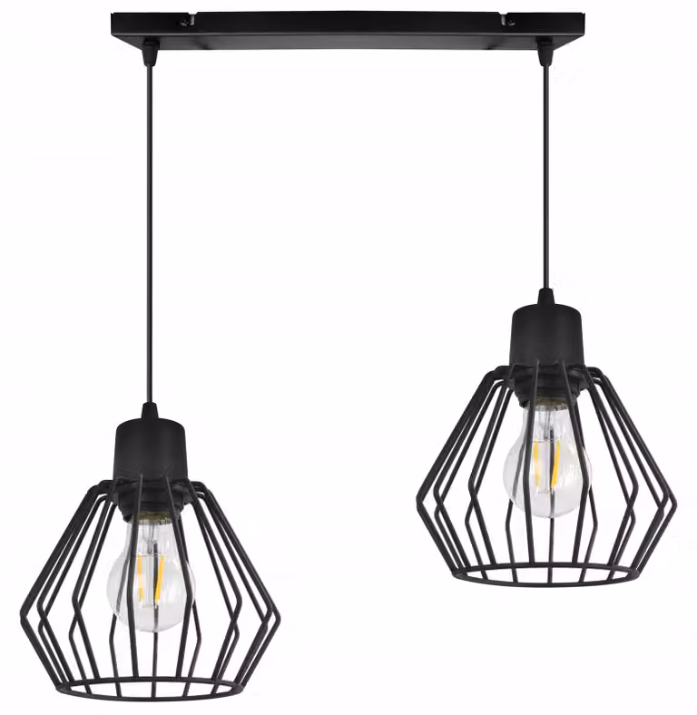 Lampada a sospensione, lampadario da soffitto, paralume in filo metallico, LED