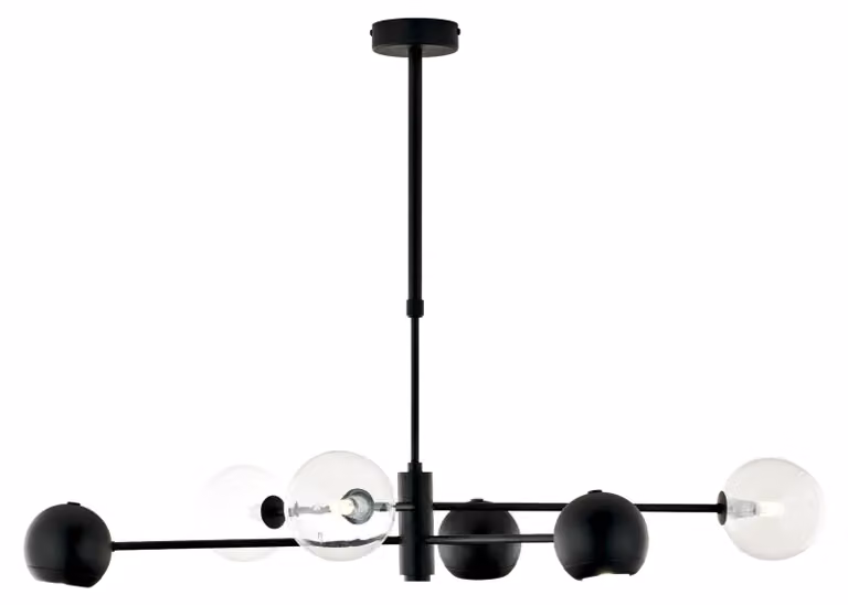 Lampada a sospensione MOKA nera 6xGU10x10W in metallo, dimensioni: 69x94x65 cm, IP20, Jupiter