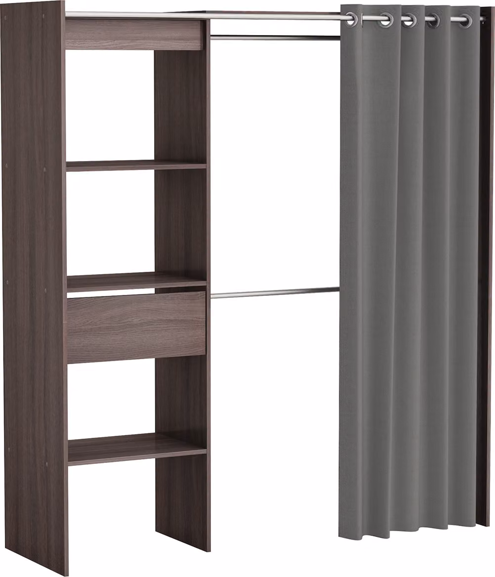 Armadio, mobile in legno, armadio da camera da letto, armadio da ingresso "Clara I" in rovere Vulcano