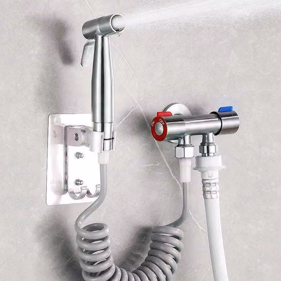 Set con doccetta, doccia, WC, portatile, per WC, set igienico in acciaio inossidabile