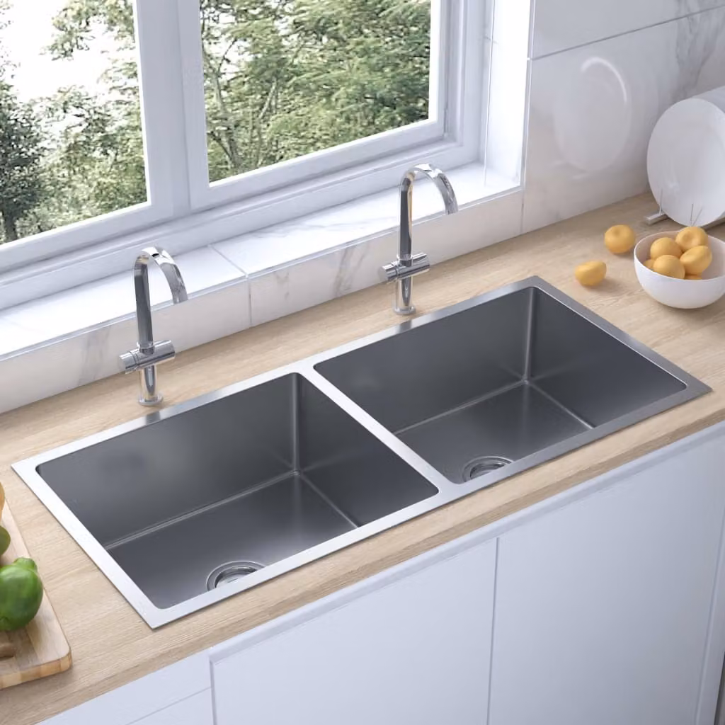 The Living Store Lavello da incasso artigianale in acciaio inox