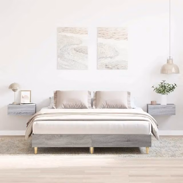 Giroletto senza materasso Sonoma grigio vidaXL L/P: 150 x 200 cm