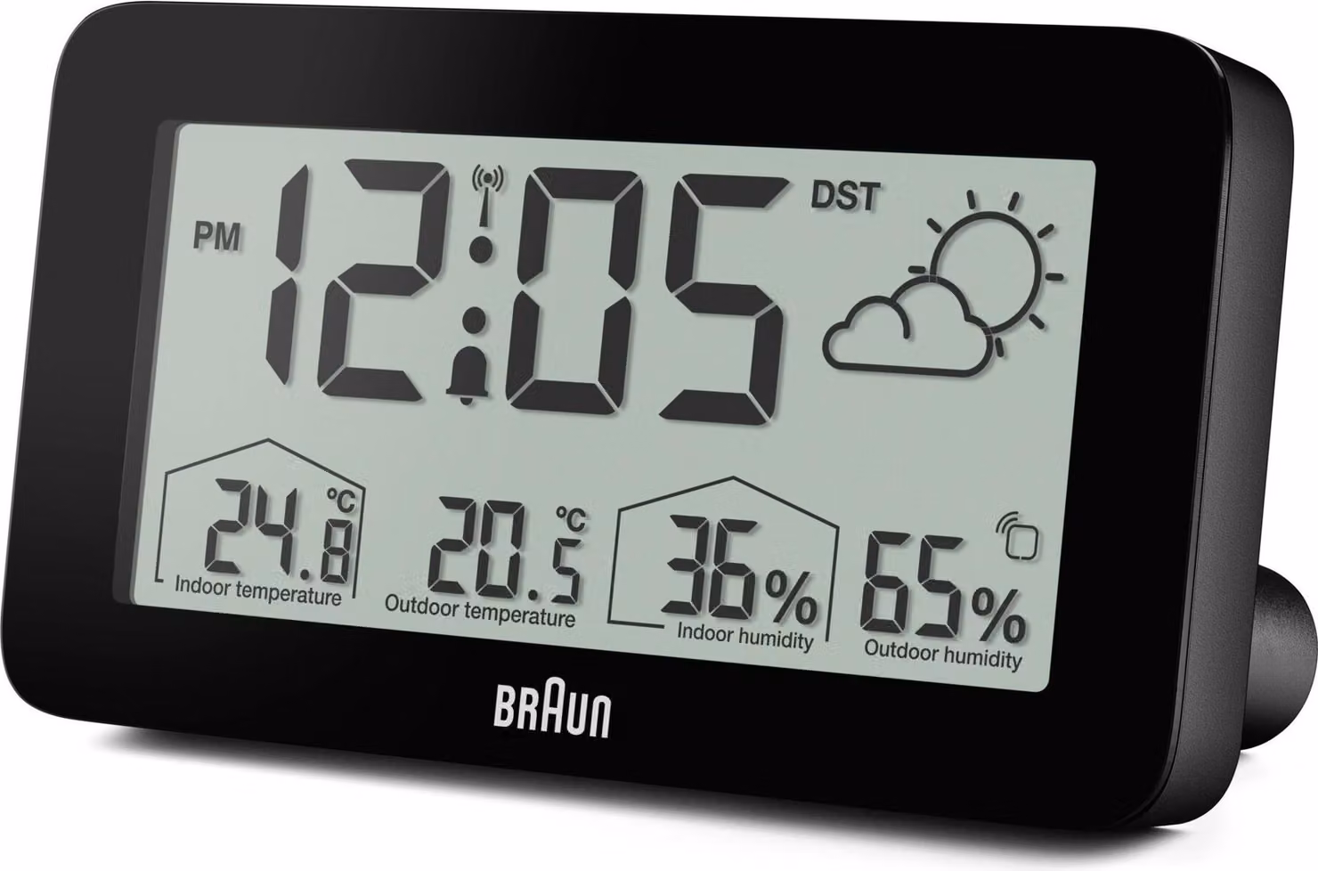 Stazione meteo Braun, display temperatura esterna, display temperatura interna, igrometro (umidità) (67604)