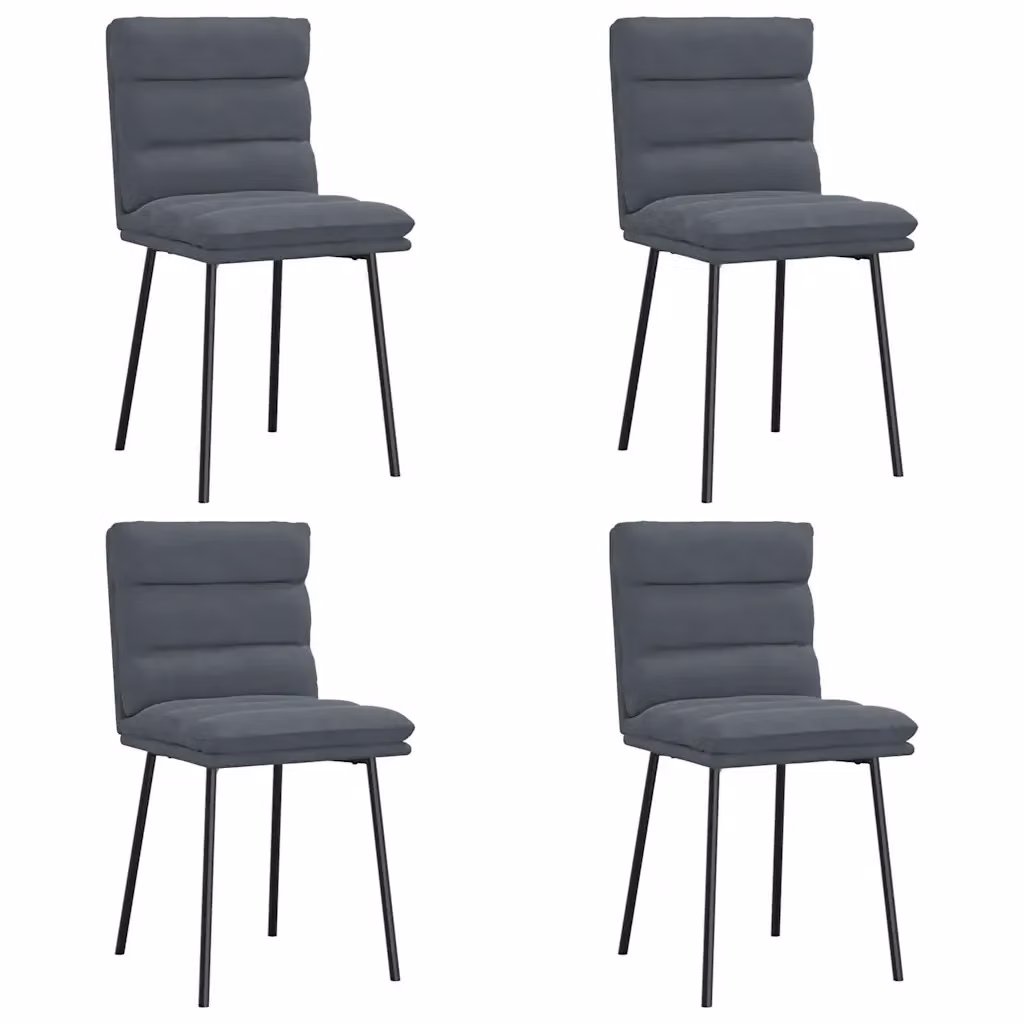 Set di 4 sedie da pranzo moderne vidaXL in velluto grigio con struttura in metallo e legno – 2