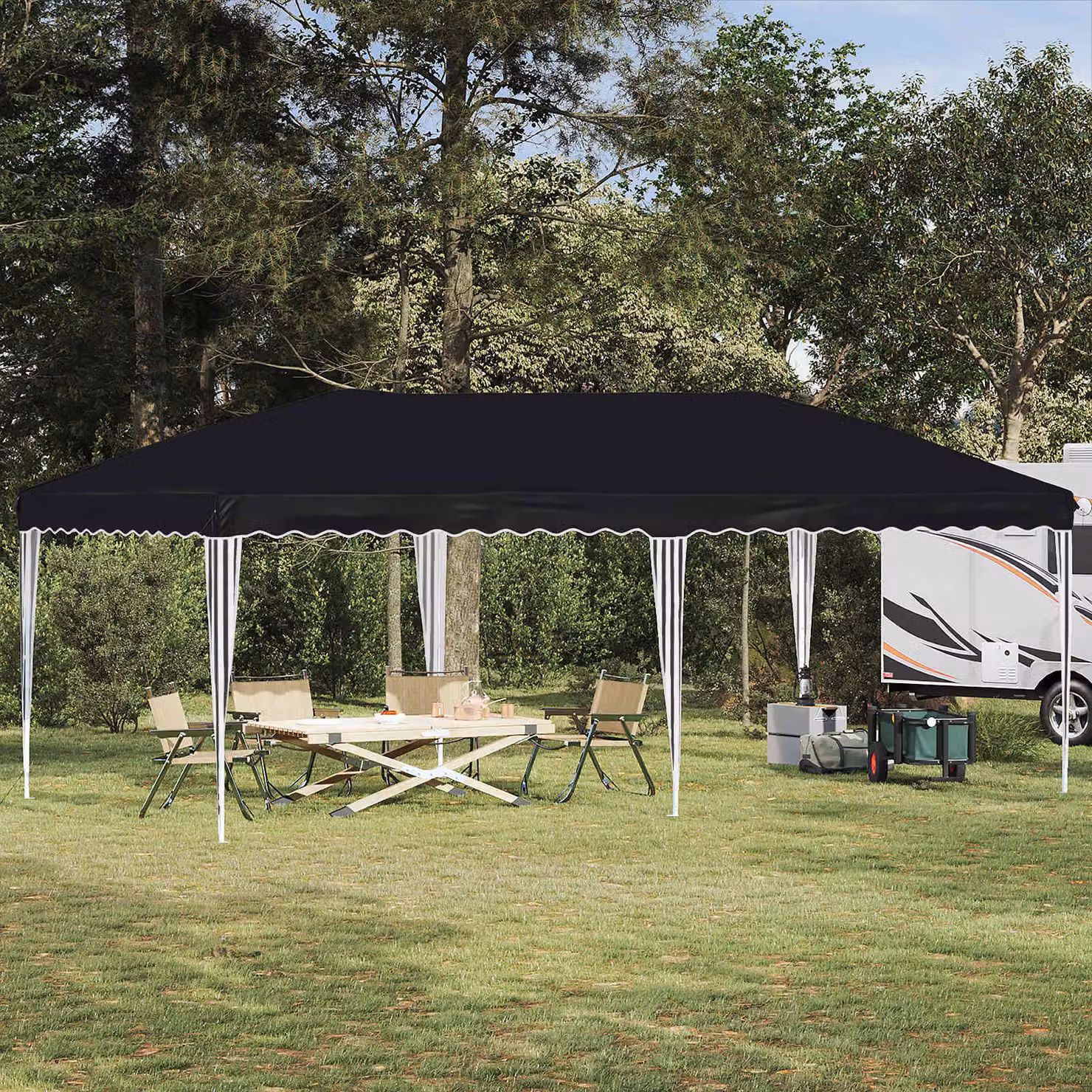 vidaXL Tenda per feste a pop-up Antracite L: 575 cm, P: 290 cm, H: 245 cm
