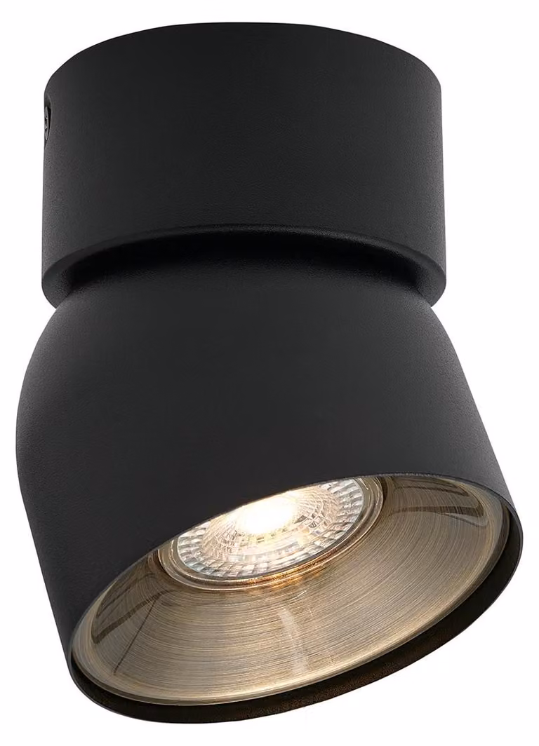 Plafoniera LED inclinabile NORDLUX Pitcher, variante: Ø 100 x 123 mm , GU10, 10 W, nero