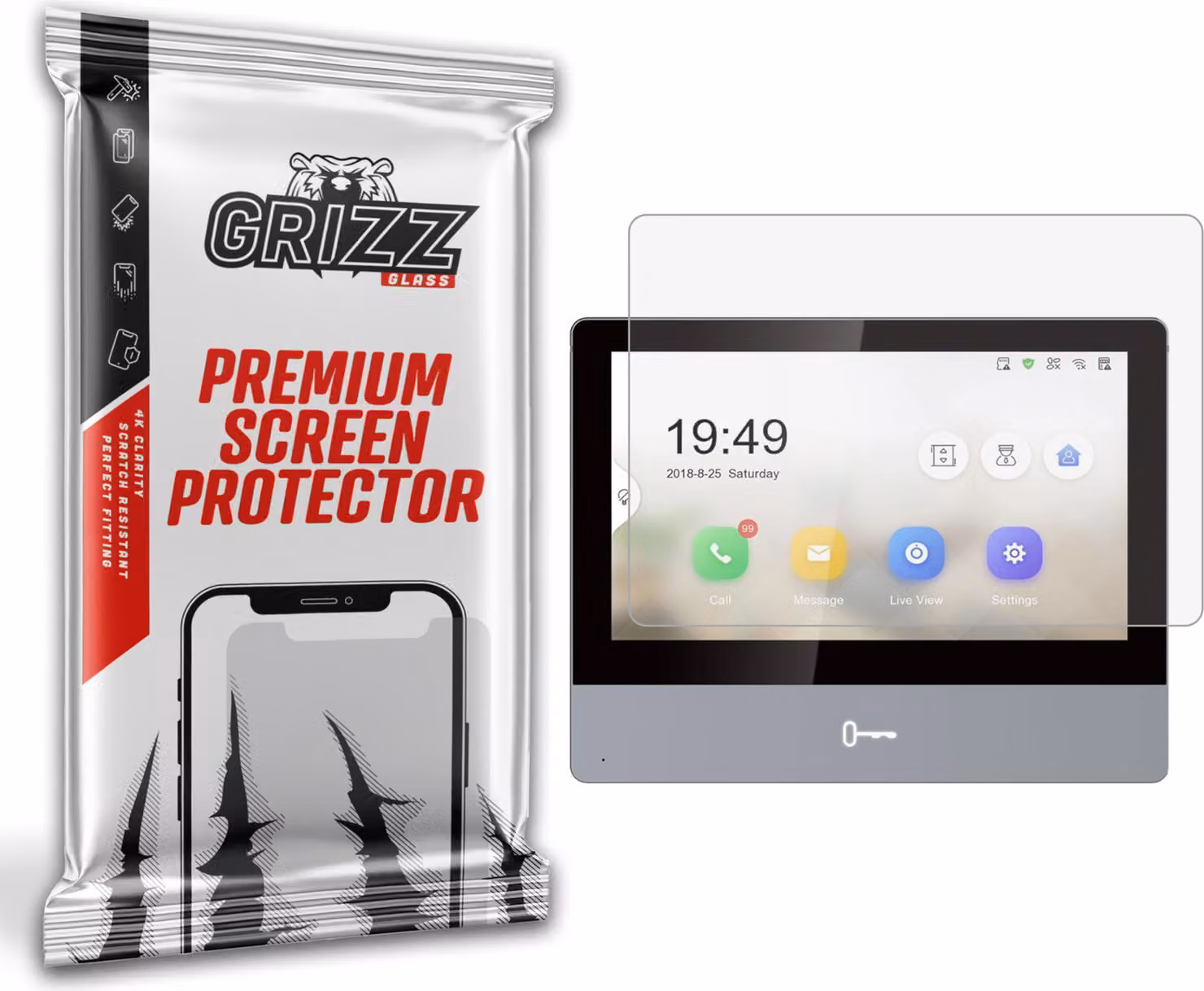 Pellicola opaca GrizzGlass PaperScreen per il videocitofono HIKVISION DS-KIS703-P/KIT-D2-PL703 da 7"