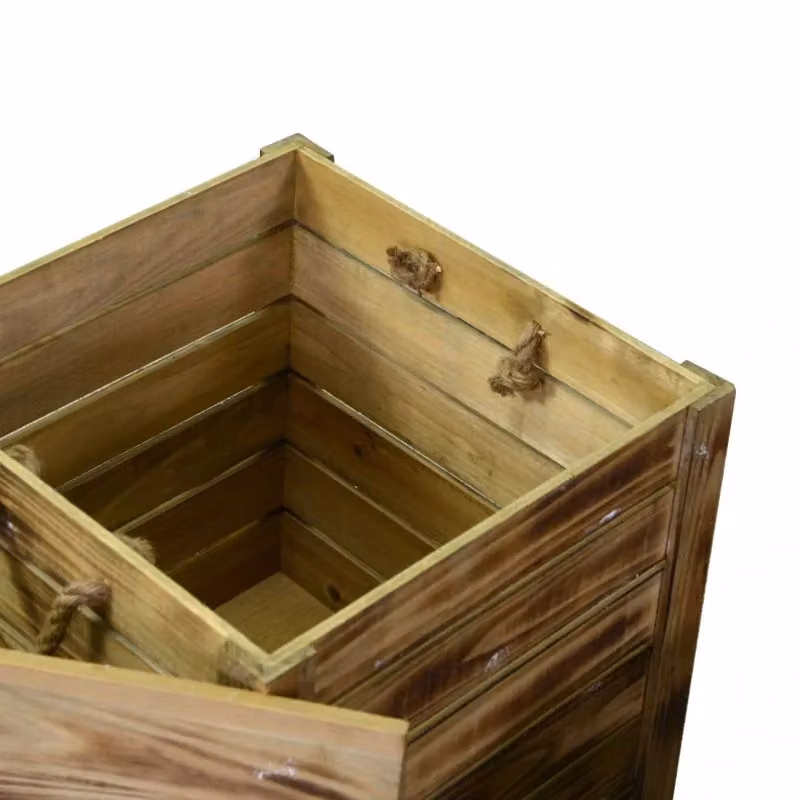 Scatola Puff in Legno Naturale Marrone VACCHETTI L/P/H: 42 x 42 x 43,5 cm – 2