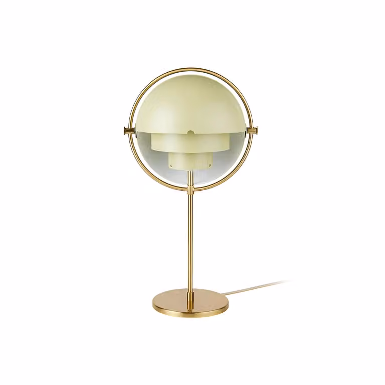 GUBI Lampada da tavolo di design Multi-Lite, Ottone / Oro, Soggiorno / Sala da pranzo, Metallo, Design, Lampada da tavolo
