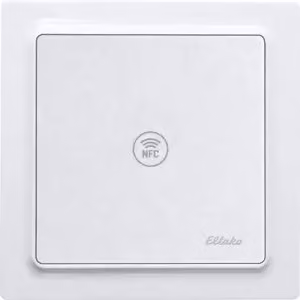Sensore NFC Eltako, modello E-Design55, finitura bianca lucida, codice prodotto 30055646