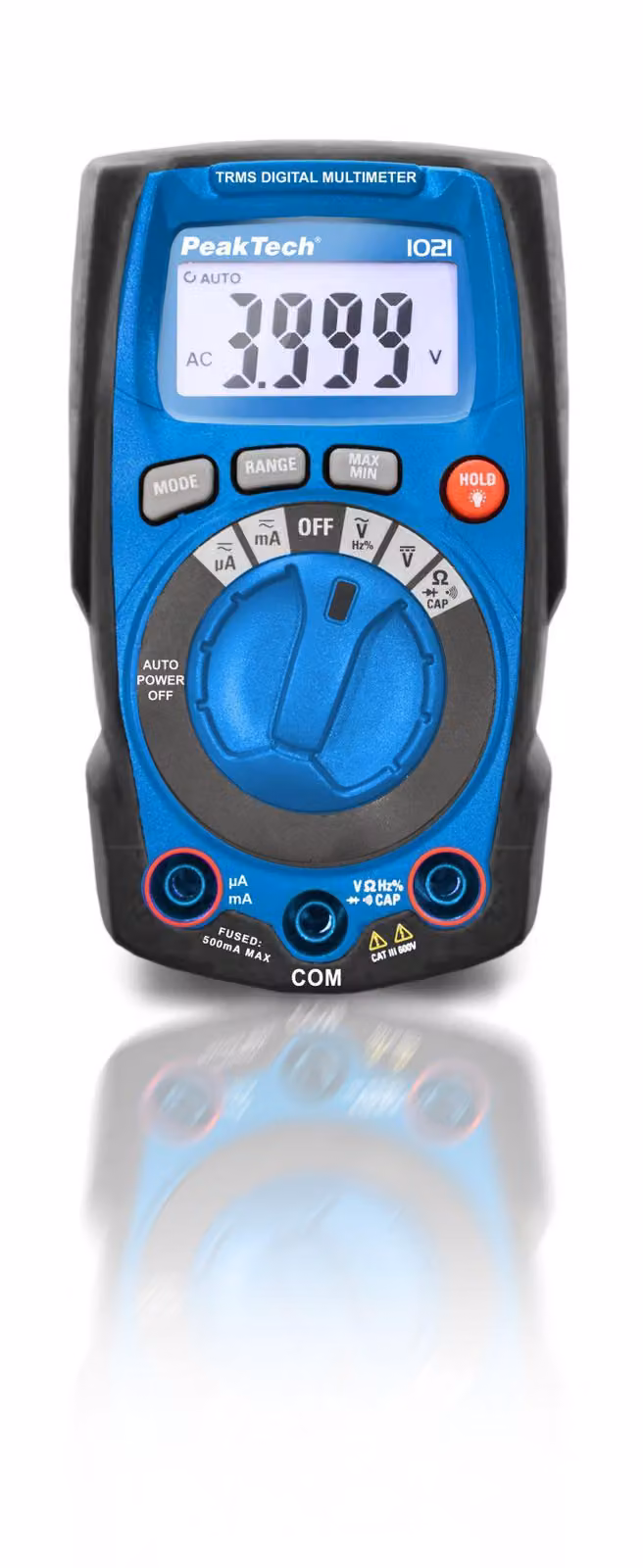 PeakTech P1021 Multimetro digitale TrueRMS 4000 conteggi – Multimetro con selezione automatica della portata per elettronica, uso domestico e officina