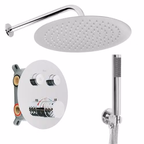 Rea - Set Doccia Da Incasso Cromo Lungo Diamond, + Box, Termostato, 36X19X22,5cm 36x19x22,5cm