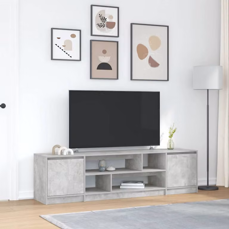 vidaXL Mobile Porta TV Moderno Grigio Cemento in Legno e MDF L: 188,5 cm, P: 41 cm, H: 50 cm
