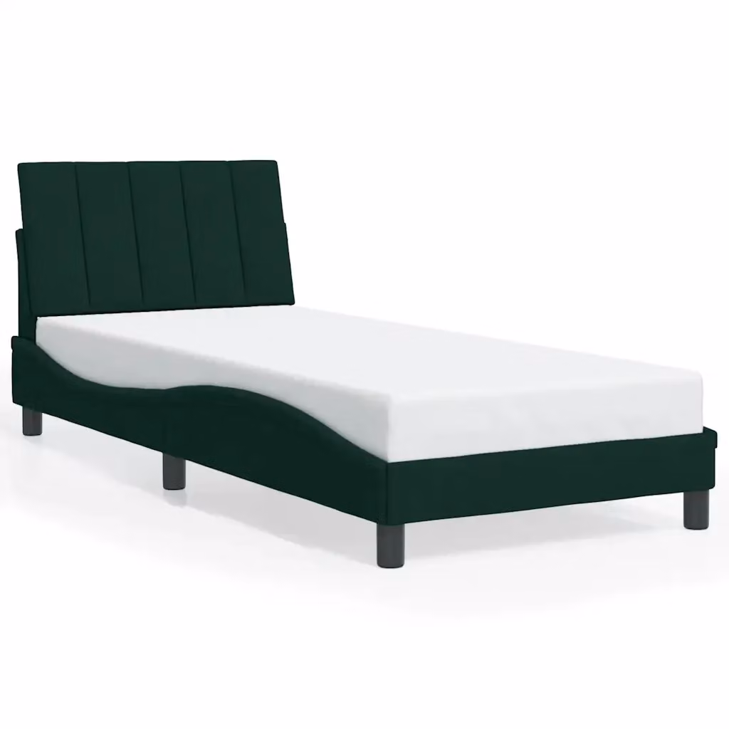 Struttura Letto Hanko Design Mania in Velluto Verde Scuro L/P/H: 90 x 190 cm – 2