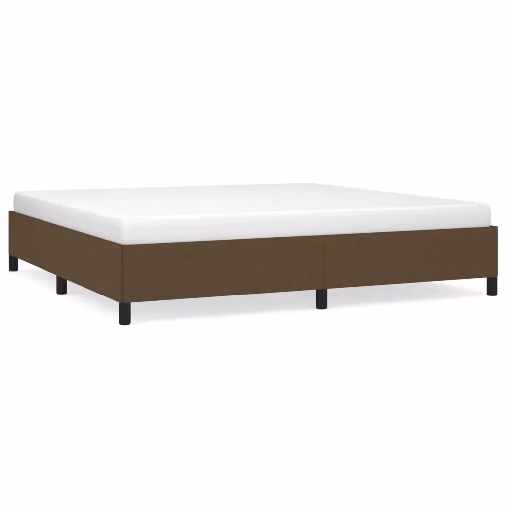 Struttura Letto Design Mania in Tessuto Marrone Scuro con Doghe in Legno L/P/H: 200 x 200 x 35 cm – 2
