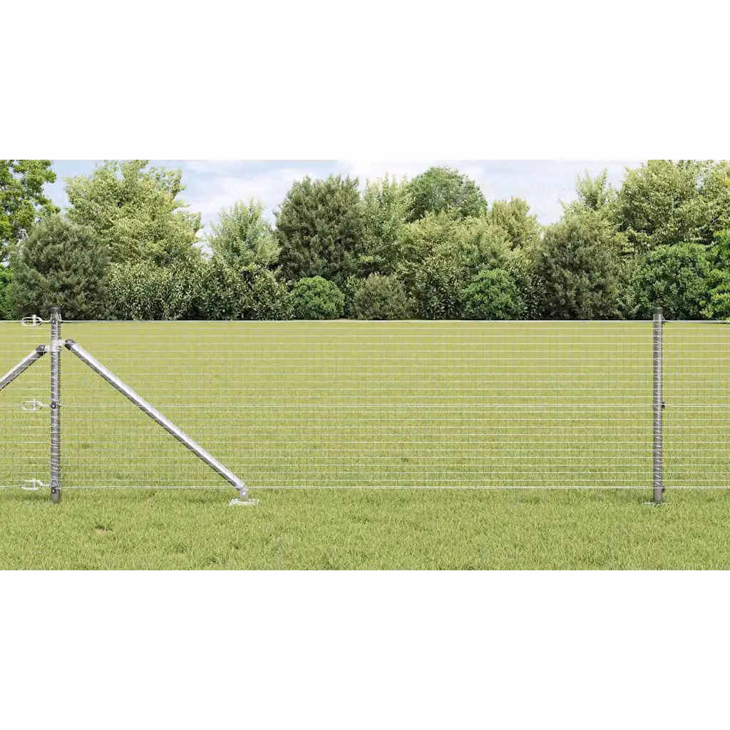 Recinzione in rete saldata con punte vidaXL in acciaio zincato argento, L: 100 cm, H: 60 cm – 1