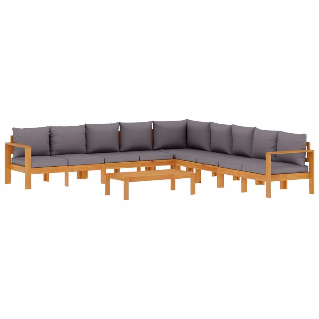 Set Divano da Giardino 6 pz con Cuscini in Massello di Acacia