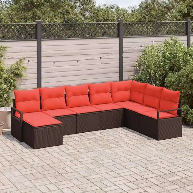 Set di divani 8 pz Marrone polyrattan 3346504