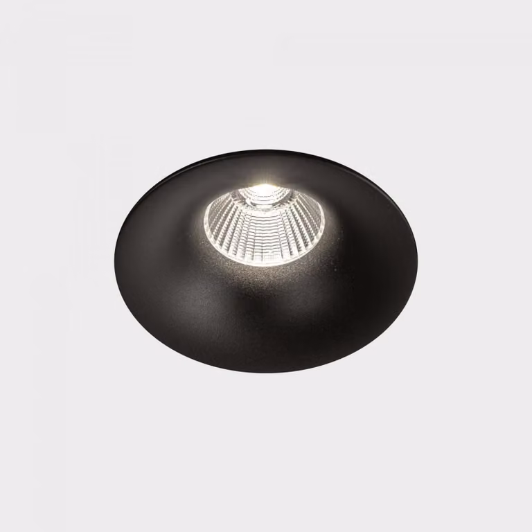 KOHL LIGHTING LUXO IP65, faretta da incasso con diametro della cornice di 85 mm, nera, 38°, 12 W, CRI 90, 2700 K, pulsante