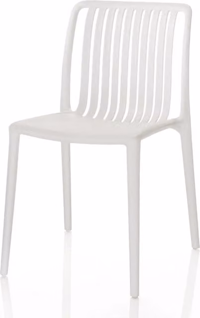 Set di 4 sedie impilabili LAURA AQA DESIGN bianche per interno ed esterno