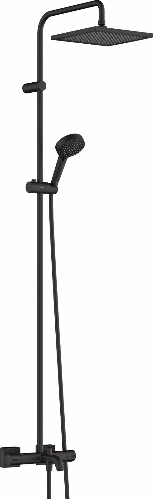 hansgrohe Vernis Shape Système de douche, 240 1jet, avec thermostat de baignoire, noir mat, 26900670, 26900670