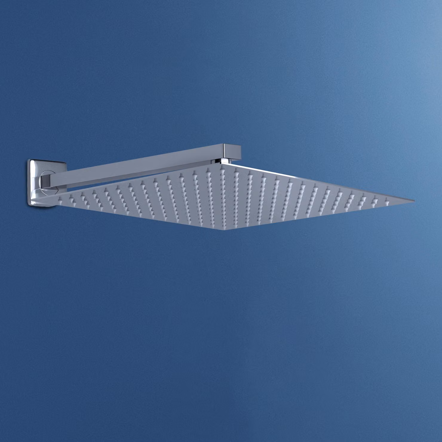 JOHO Soffione Doccia a Pioggia con Braccio Doccia a Parete Cromo Soffione per Doccia Acciaio Inox Docce Fisse con Getti Quadrato 30x30cm Braccio 37cm