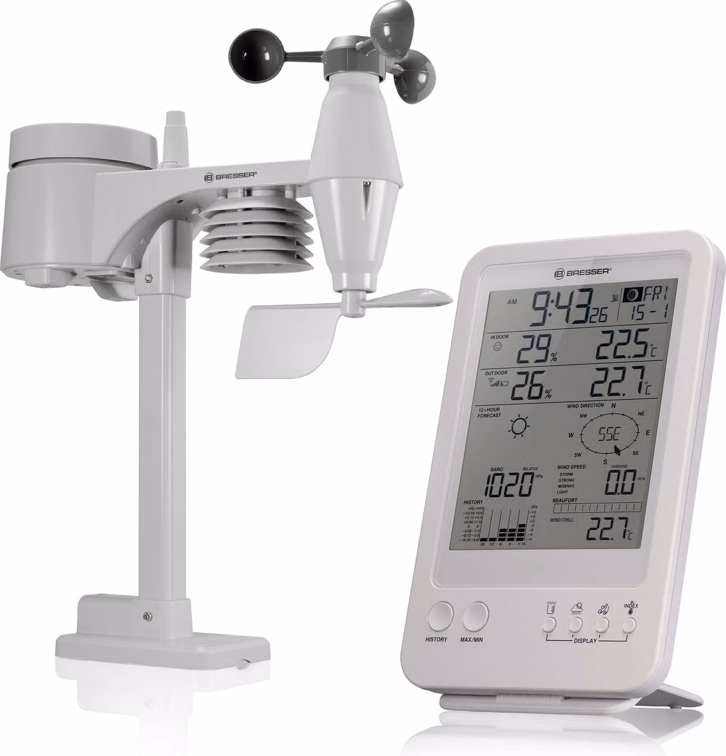 Bresser - 12584 - Stazione meteorologica 5-in-1, colore bianco