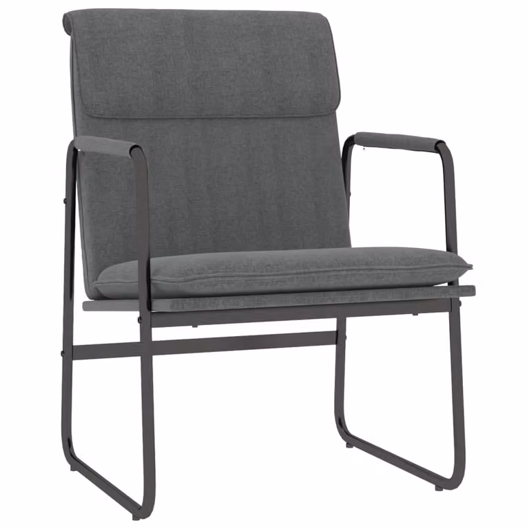 vidaXL Sedia lounge grigio scuro 55x64x80 cm tessuto