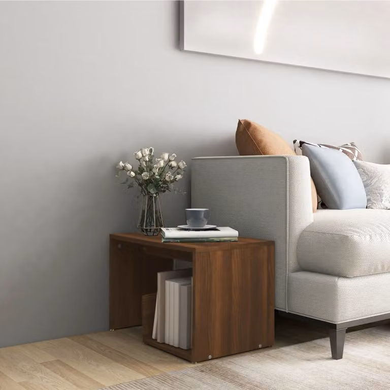 Tavolino moderno vidaXL in legno color rovere marrone L/P/H: 59 x 36 x 38 cm