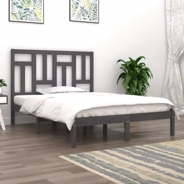 Giroletto vidaXL in legno massello di pino grigio stile rustico L/P: 200 x 200 cm – 1
