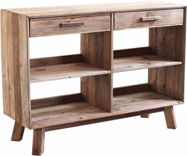 Credenza con 2 cassetti in Pino riciclato cm 117 8x40x85 - PINE