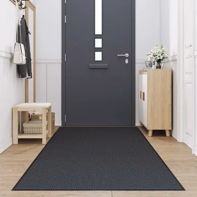 Zerbino rettangolare nero lavabile antiscivolo in polipropilene e PVC L: 115 cm, P: 500 cm