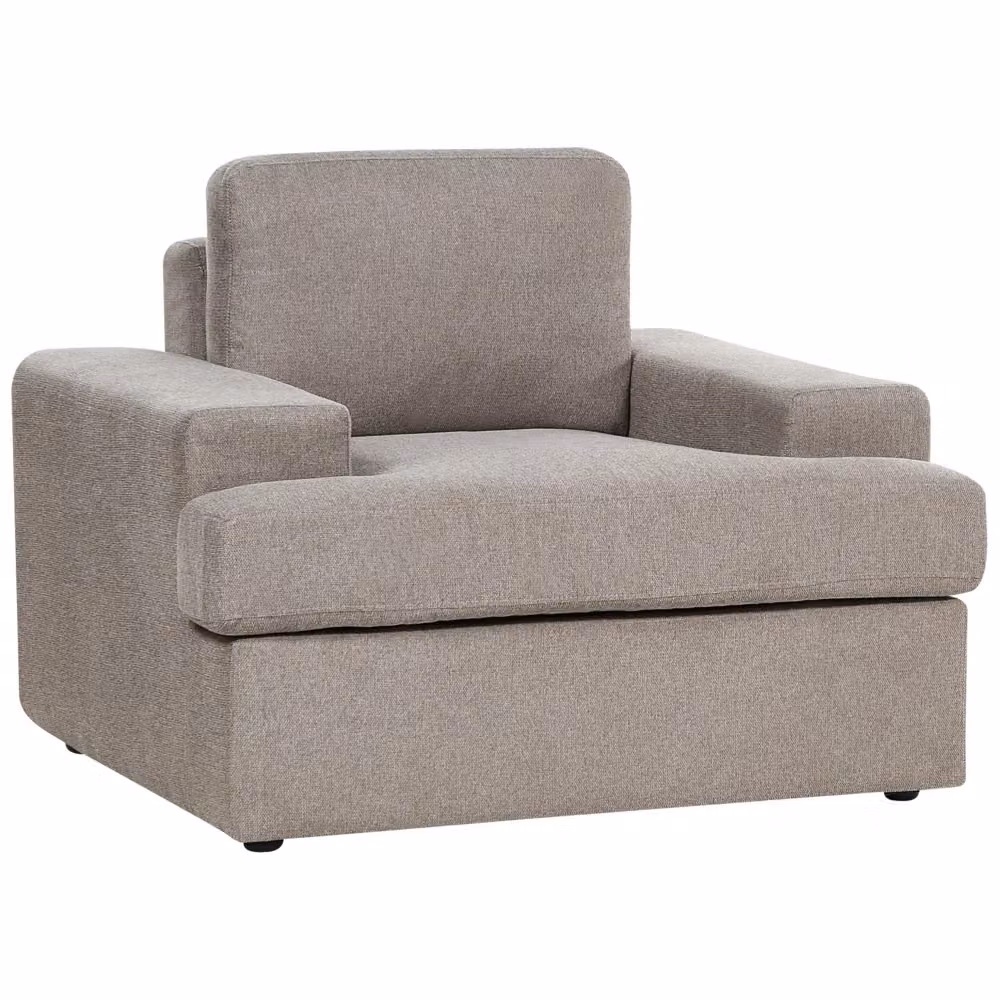 Set di 2 poltrone BELIANI in tessuto color taupe con schienale e seduta imbottiti, design classico da salotto L: 108 cm, P: 85 cm, H: 103 cm – 2