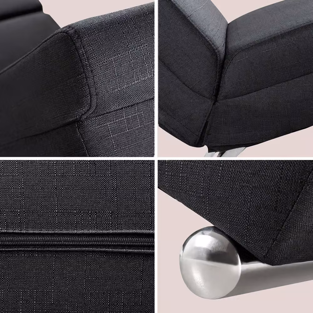 Poltrona relax London Casaria in tessuto antracite con design ergonomico moderno – 3