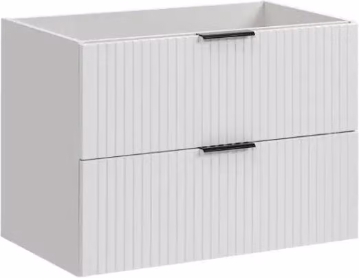 Mobile sottolavabo NOXERA – 80 cm – 2 cassetti – Colore bianco opaco – Da appendere