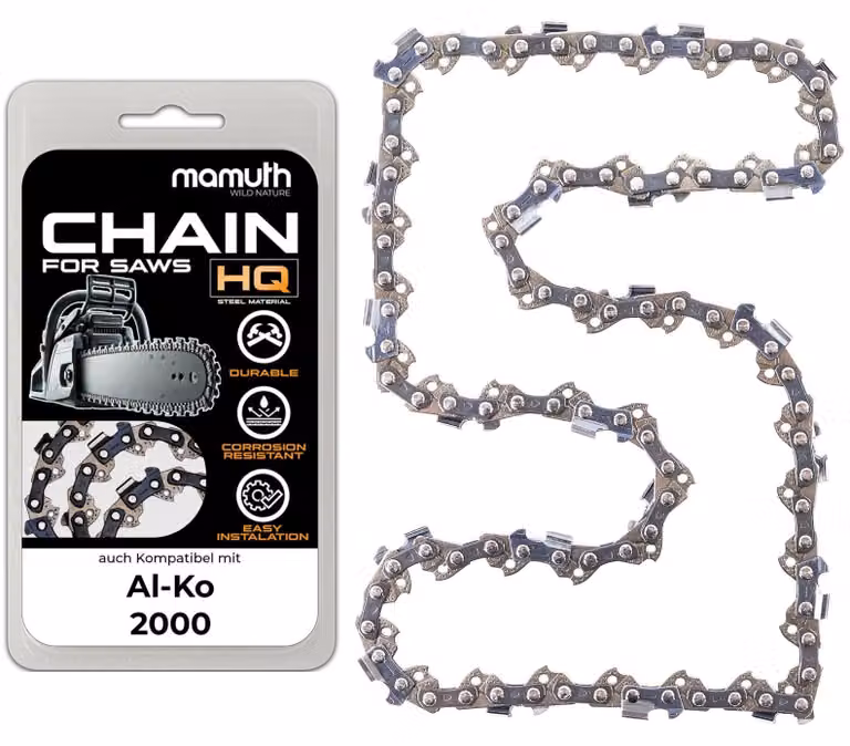 Catena per motosega, lunghezza 35 cm, spessore 1,3 mm, passo 3/8", modello 52 TG, compatibile con Al-Ko 2000