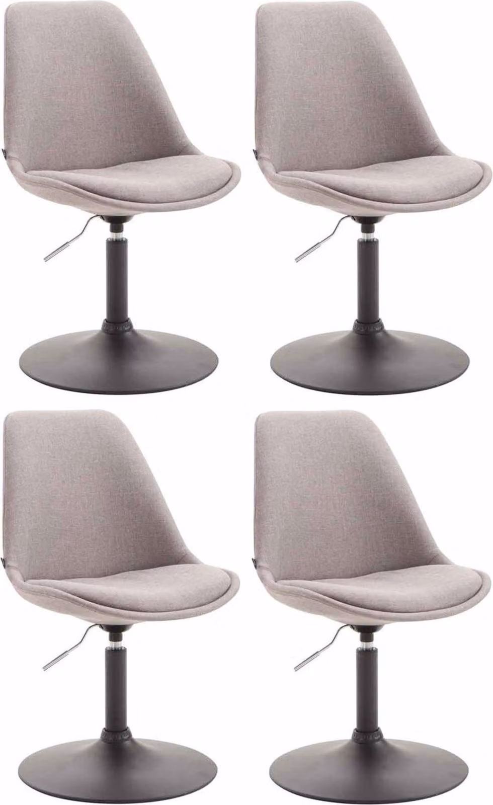 set di 4 sedie da pranzo - sedie da cucina - design moderno, seduta confortevole | colore: grigio | colore base: nero