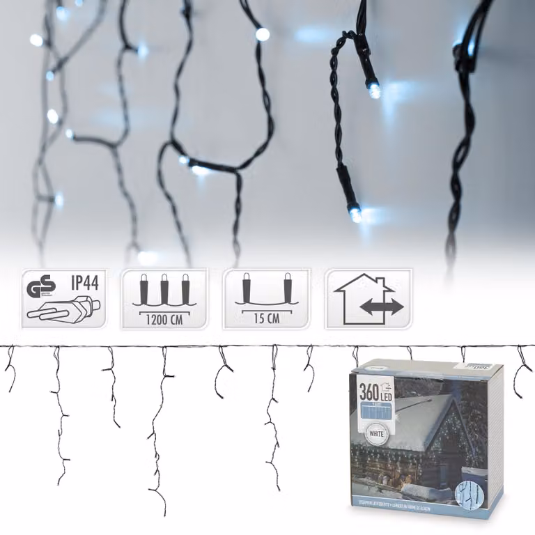 Ghiaccio luminoso 12 m x 52 cm bianco 360 pezzi