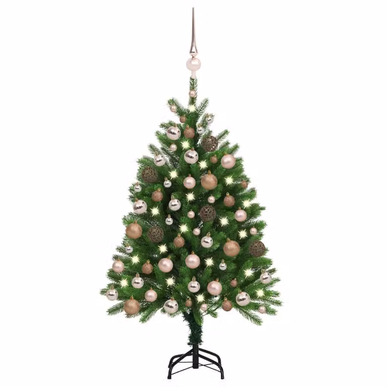 Maison Exclusive - Albero di Natale artificiale con luci e palline, 120 cm, verde