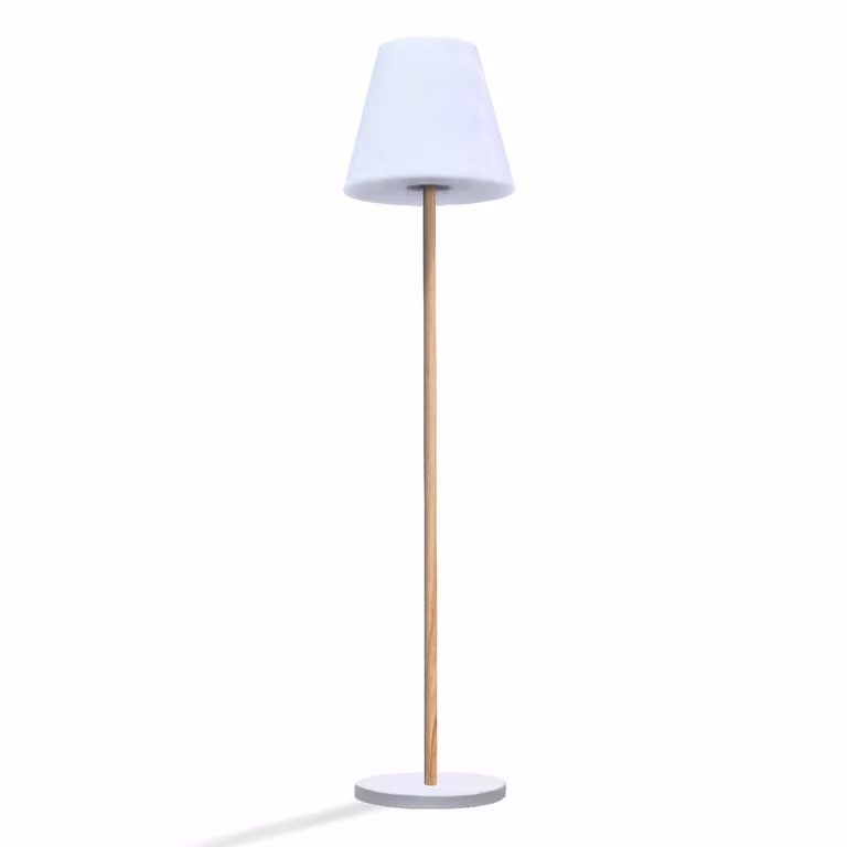 Solar and rechargeable street lamp - LUMISKY - STANDY WOOD SOLAR - H150 cm - Dimmable warm white LED