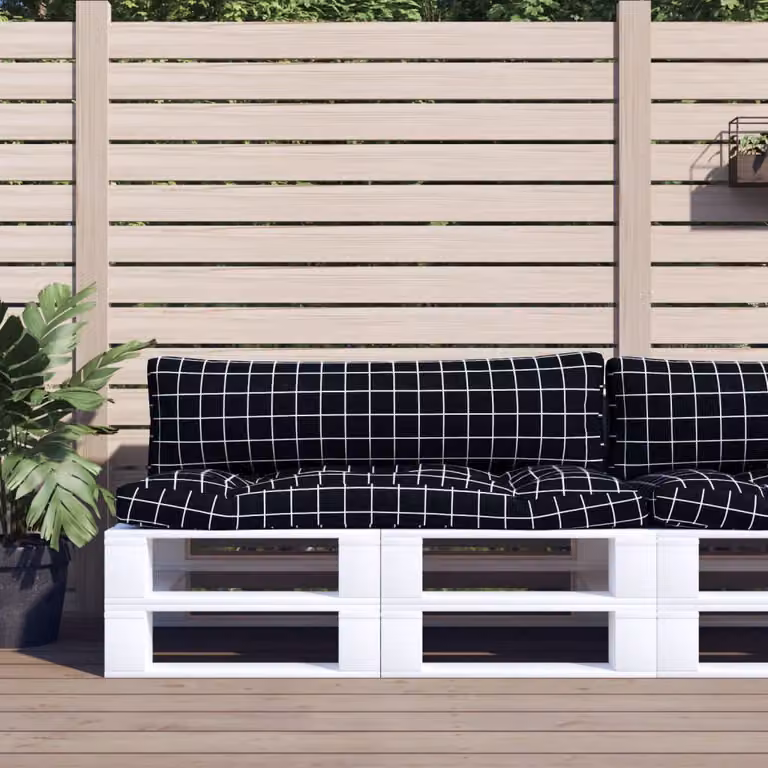 vidaXL Set di 2 Cuscini per Pallet in Poliestere Nero, Impermeabili e Traspiranti, L/P/H: 110 x 110 x 10 cm