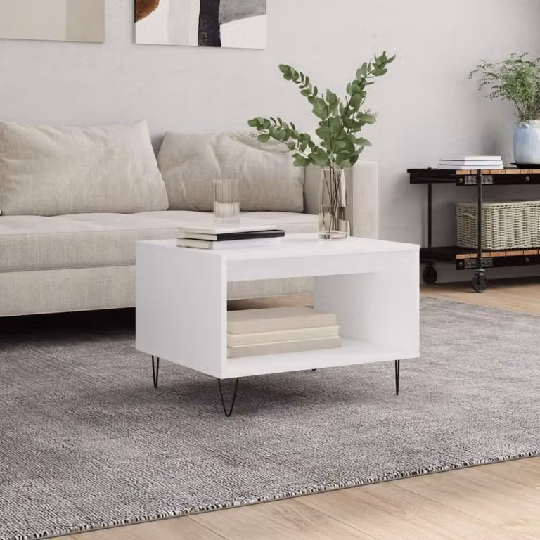 Maison Exclusive - Tavolino bianco 60x50x40 cm Materiale ligneo
