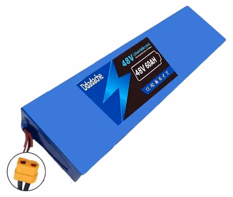 Batteria agli ioni di litio, capacità 60000 mAh, tensione 48V, connettore XT60