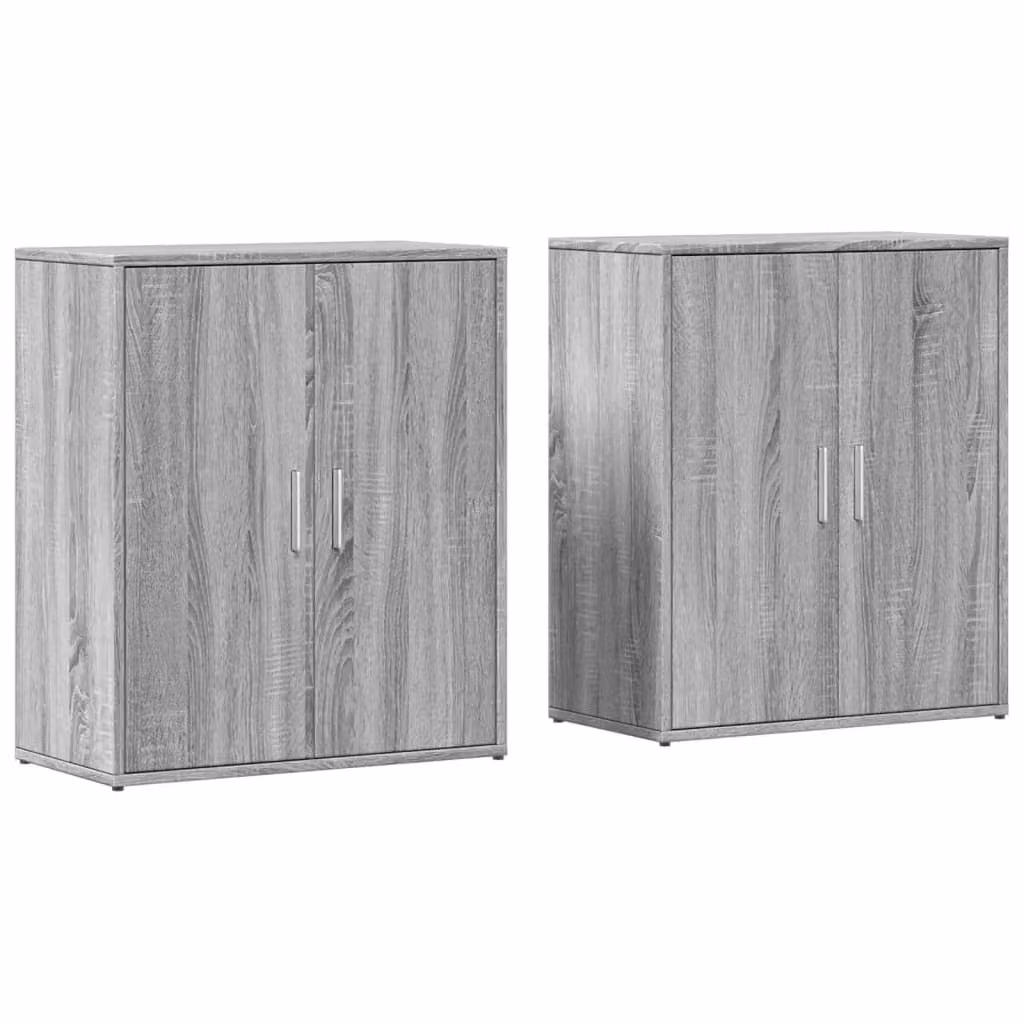 Credenze 2 pz Grigio Sonoma 60x31x70 cm in Legno Multistrato